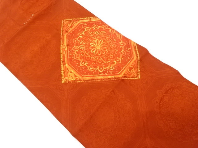 JAPANESE NAGOYA OBI / SHIBORI / EMBROIDERY / FLOWER CREST